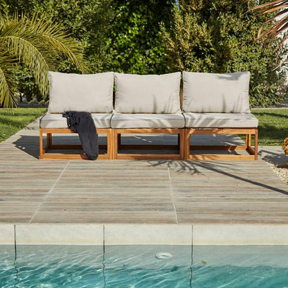 Rowan Natural 3 Seater Garden Sofa - Laura James