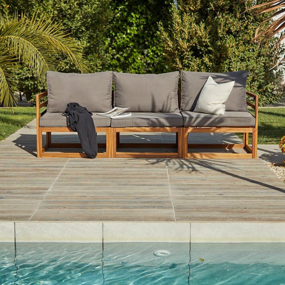 Rowan 3 Seater Wooden Garden Sofa Set - Laura James 