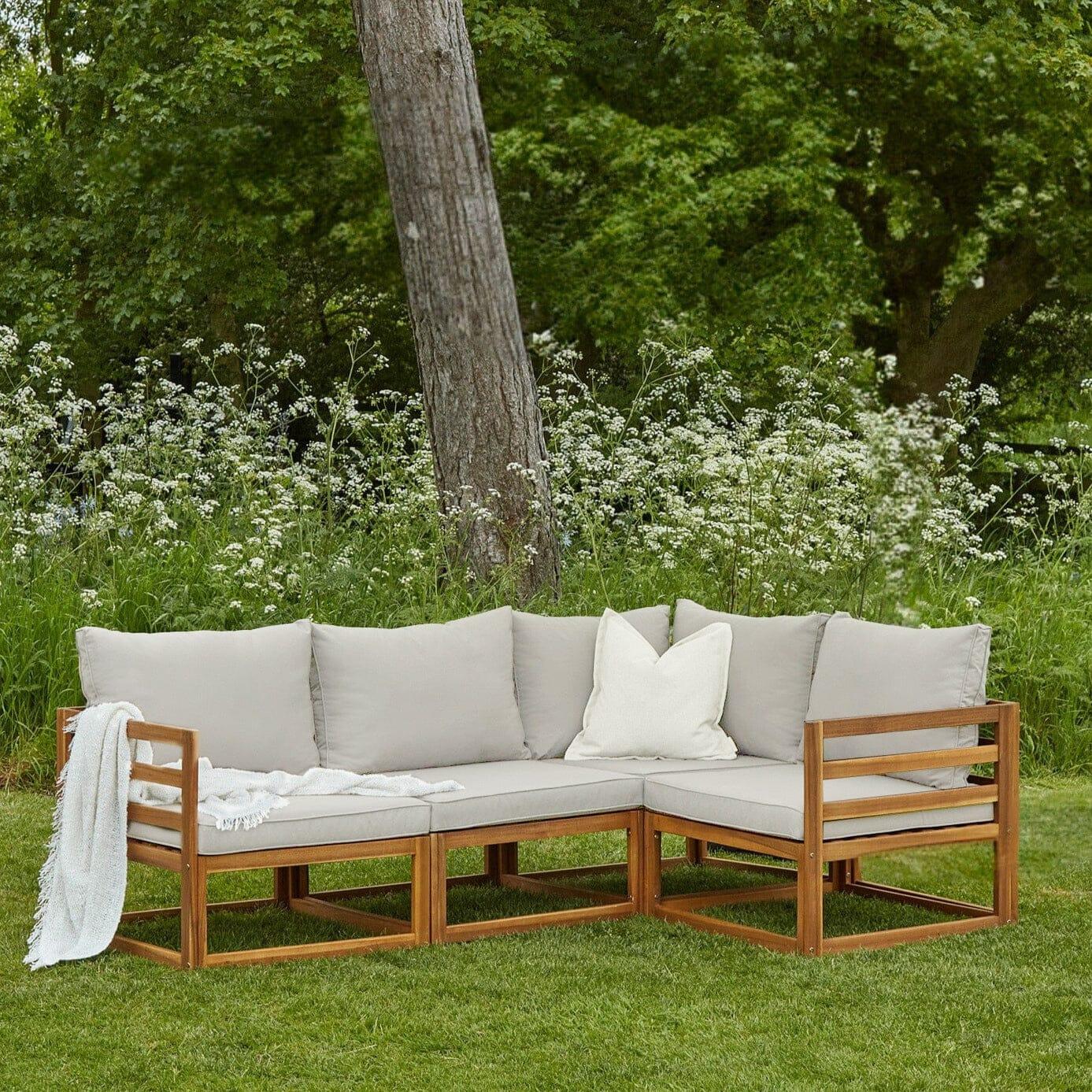 Rowan Natural 4 Seater Wooden Corner sofa set - Laura James