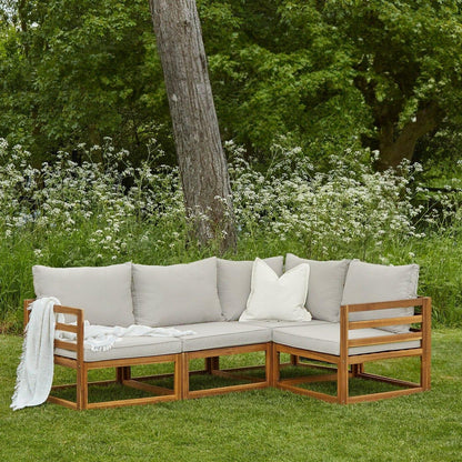 Rowan Natural 4 Seater Wooden Corner sofa set - Laura James