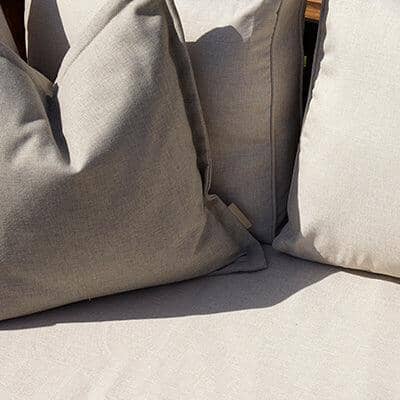 Rowan 6 Seater Wooden Garden Chaise Corner Sofa Set with Coffee Table - Sand
