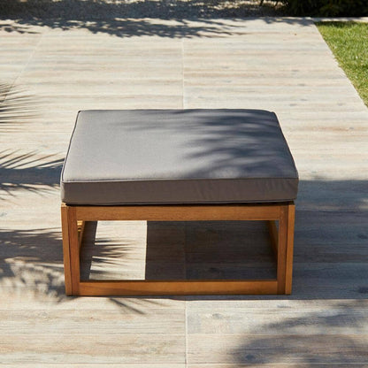 Rowan 6 Seater Wooden Garden Chaise Corner Sofa Set with Coffee Table - Grey - Laura James