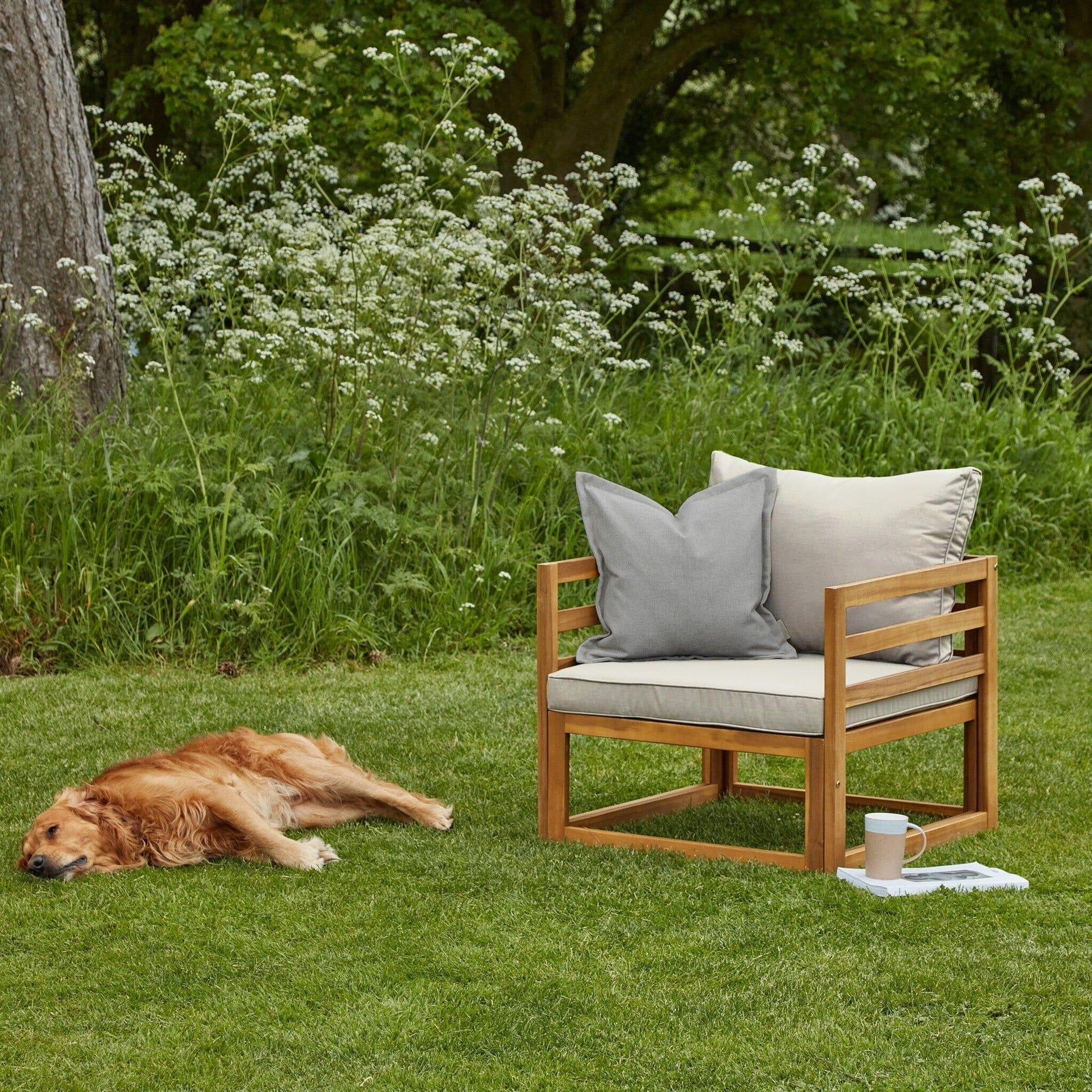 Rowan Natural Armchair with 2-Seater Sofa and Coffee Table Set - Laura James
