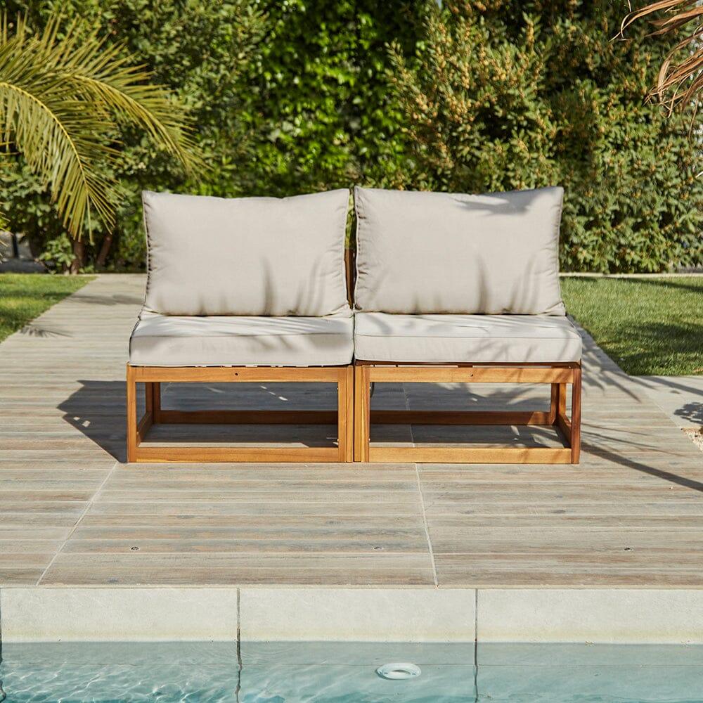 Rowan Armchair with 2-Seater Sofa and Coffee Table Set - Natural - Laura James