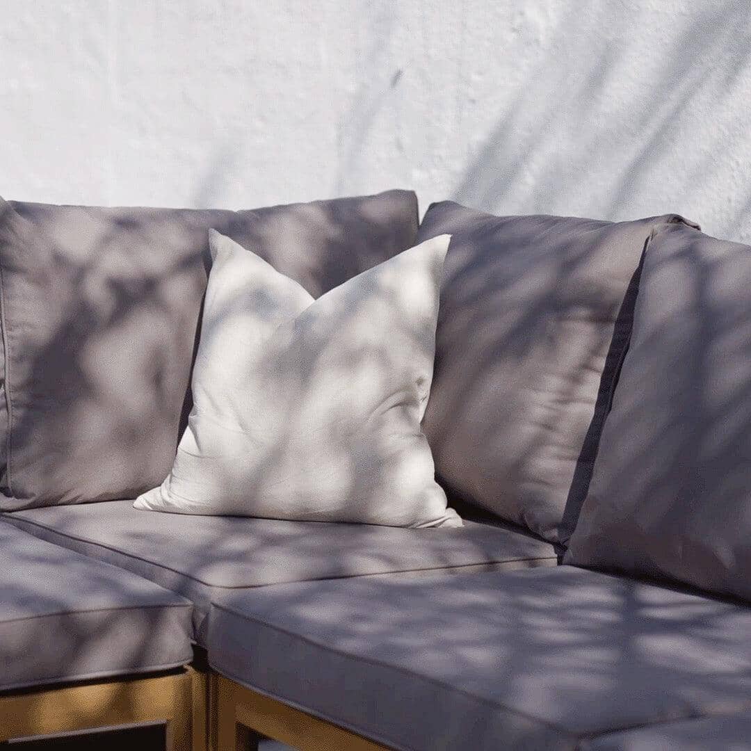 Rowan 6 Seater Wooden Garden Chaise Corner Sofa Set - Grey