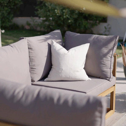 Rowan 4 Seater Wooden Garden Corner Sofa Set - Grey