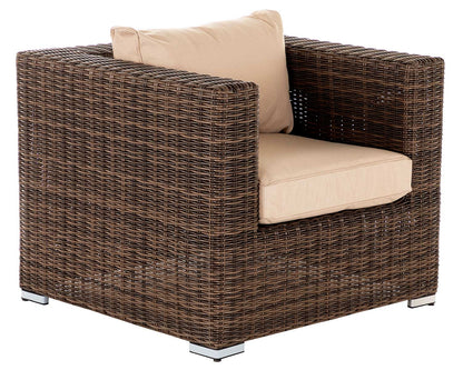 Ascot 2 Seater Rattan Garden Sofa Set in Premium Truffle Brown and Champagne