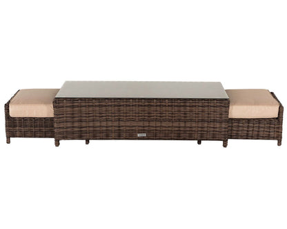 Ascot 2 Seat Sofa in Truffle and Champagne