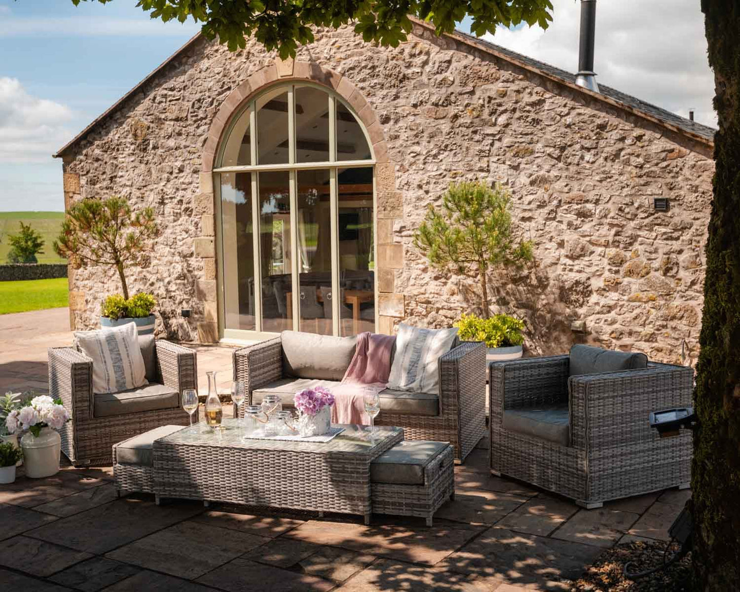 Ascot 2 Seat Sofa in Double Flat Grey