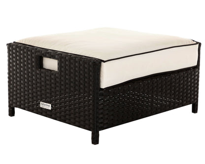 Ascot 3 Seater Rattan Garden Sofa Set in Black and Vanilla