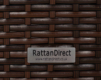 Ascot 3 Seater Rattan Garden Sofa Set in Chocolate and Cream