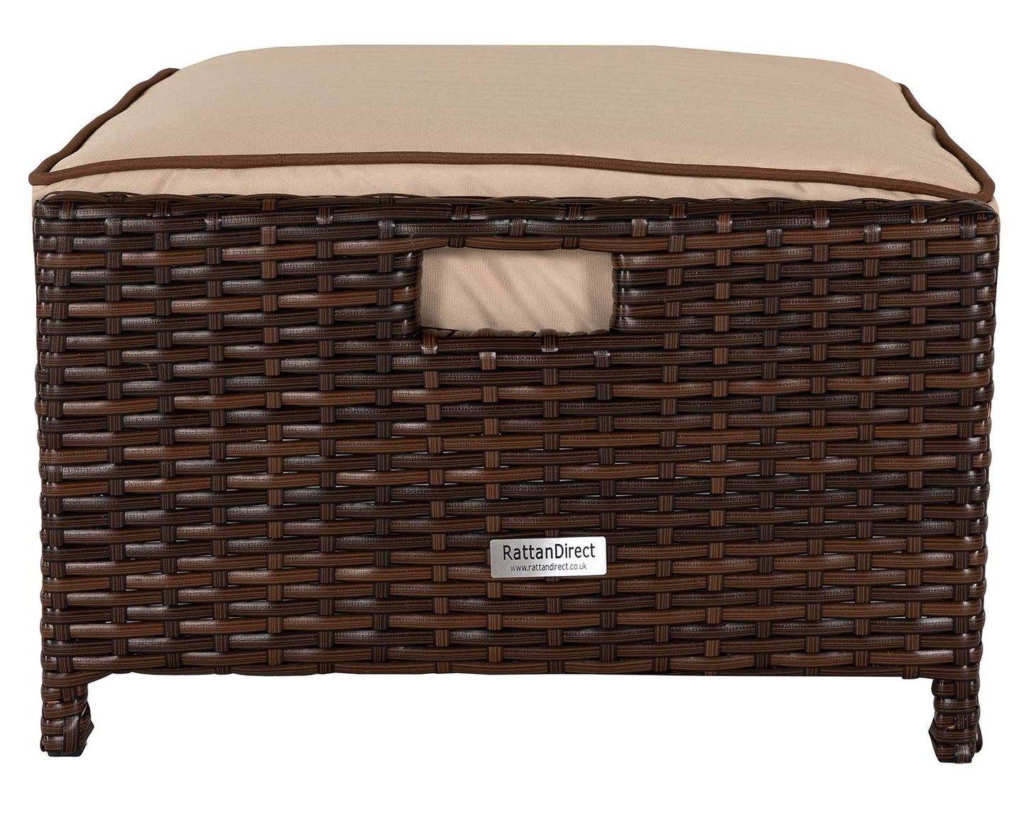 Ascot 3 Seater Rattan Garden Sofa Set in Chocolate and Cream