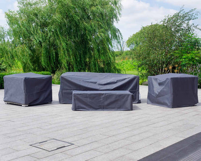 Ascot 3 Seater Rattan Garden Sofa Set in Grey
