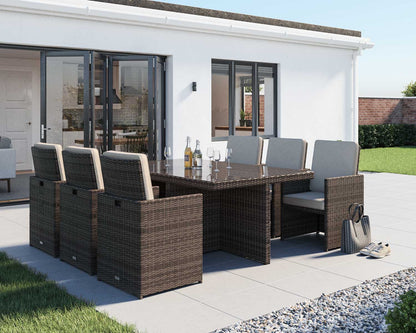 Barcelona 6 Seater Cube Set in Truffle Brown and Cream