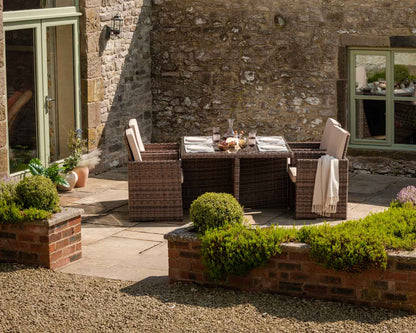 Barcelona 4 Seater Cube Set in Truffle Brown and Cream
