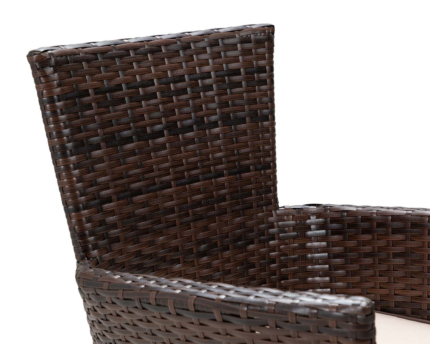 Cambridge 8 Rattan Garden Chairs and Rectangular Dining Table Set in Chocolate and Cream