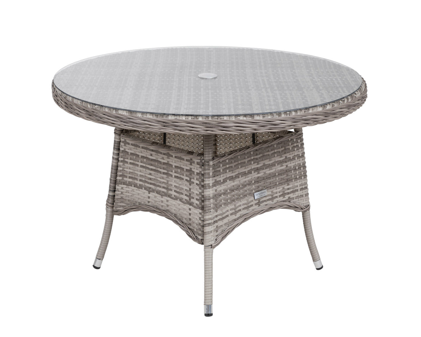 Cambridge 4 Rattan Chairs and Small Round Dining Table Set in Grey