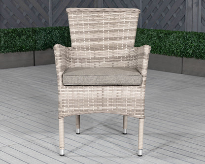 Cambridge 4 Stackable Chairs and Large Rectangular Dining Table Set in Grey