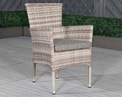 Cambridge 4 Stackable Chairs and Large Rectangular Dining Table Set in Grey