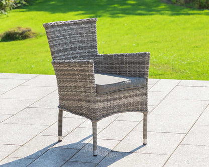 Cambridge 8 Rattan Chairs and Rectangular Dining Table Set in Grey