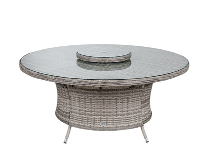 Cambridge 4 Chairs and Large Round Table Set in Grey