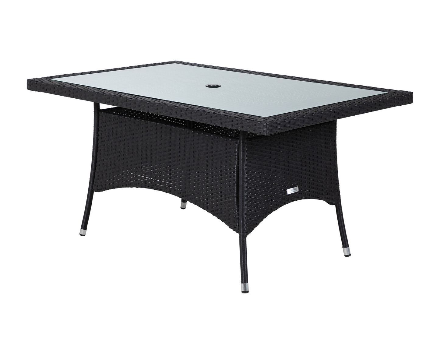 Cambridge 6 Chairs and Small Rectangular Dining Table Set in Black and Vanilla