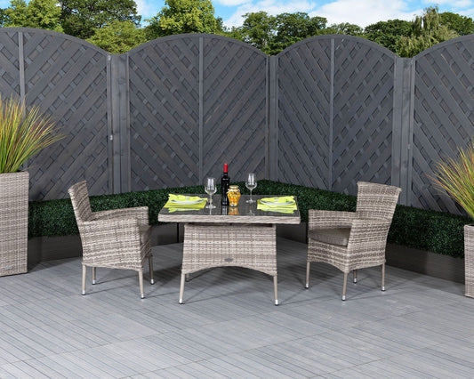 Cambridge Stackable Chairs Double Flat Grey Set of 2