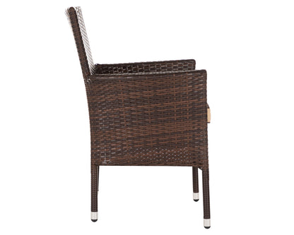 Cambridge 4 Stackable Chairs and Square Dining Table in Chocolate and Cream