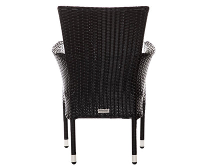 Cambridge Rattan Garden Bistro Round Set in Black and Vanilla