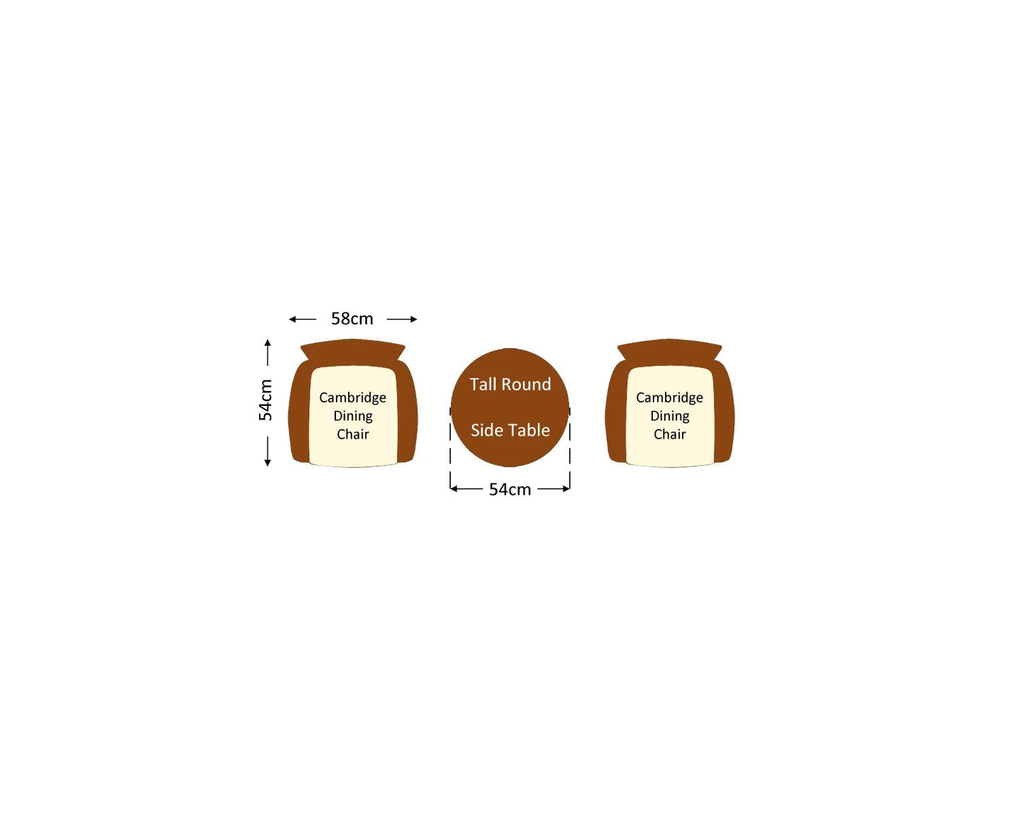 Cambridge Rattan Garden Bistro Round Set in Chocolate and Cream