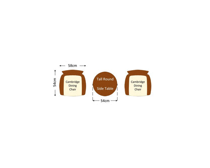 Cambridge Rattan Garden Bistro Round Set in Chocolate and Cream