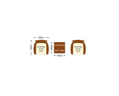 Cambridge Rattan Garden Bistro Square Set in Chocolate and Cream