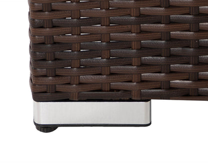 Cambridge Rattan Garden Bistro Square Set in Chocolate and Cream