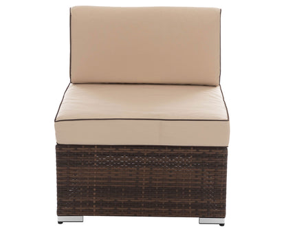 Florida 4 Piece Rattan Garden Corner Sofa Set in Chocolate and Cream