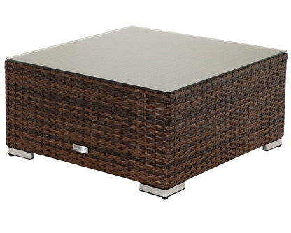 Florida 4 Piece Rattan Garden Corner Sofa Set in Chocolate and Cream