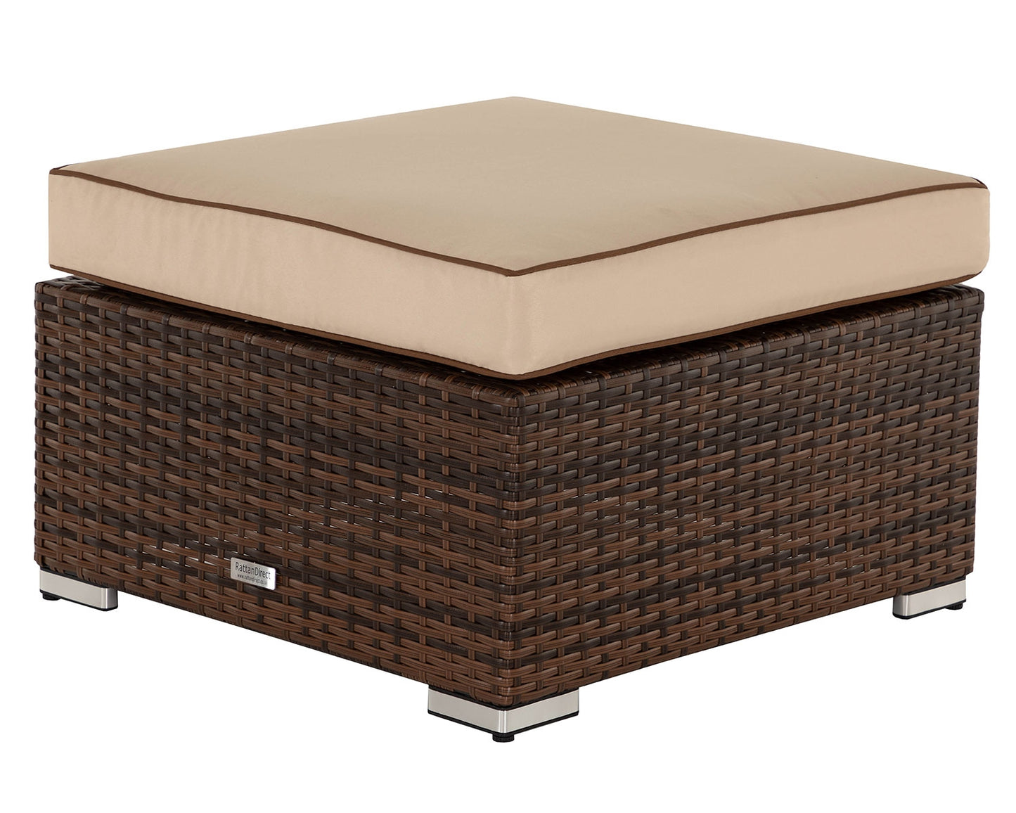Florida 4 Piece Rattan Garden Corner Sofa Set in Chocolate and Cream