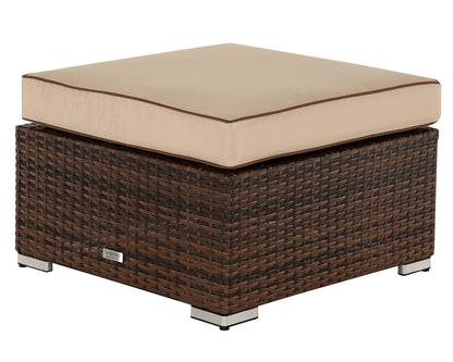 Florida 4 Piece Rattan Garden Corner Sofa Set in Chocolate and Cream