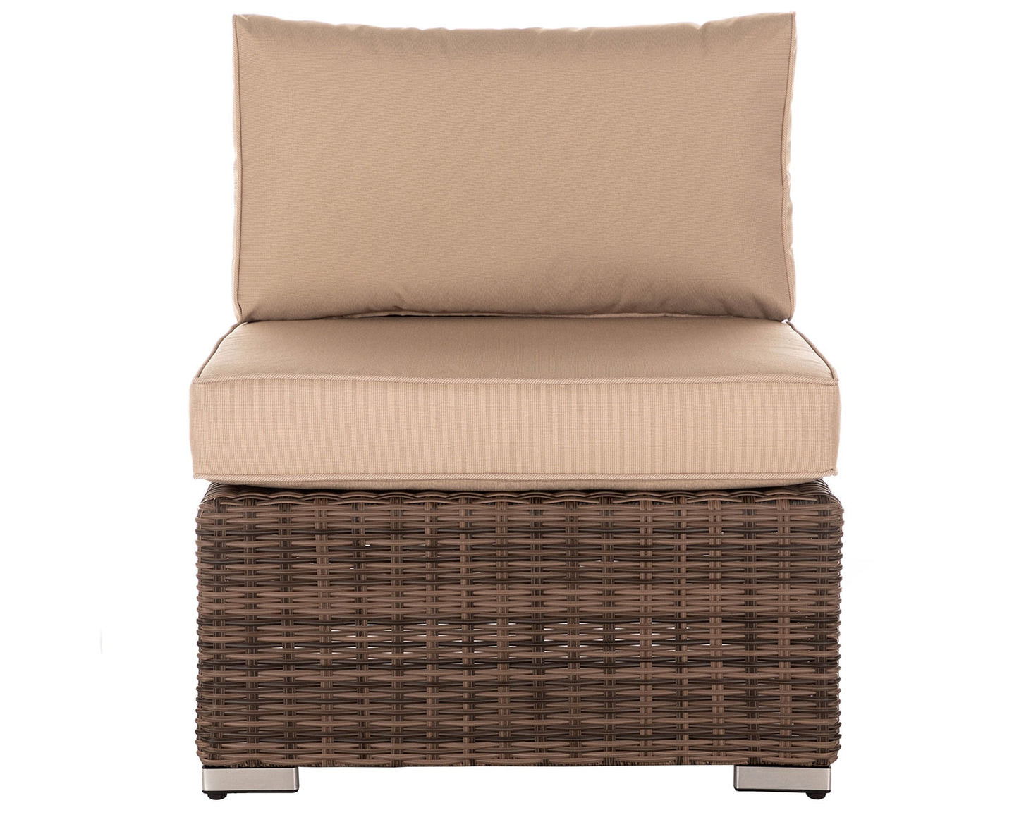 Florida 4 Piece Rattan Garden Corner Sofa Set in Premium Truffle Brown and Champagne