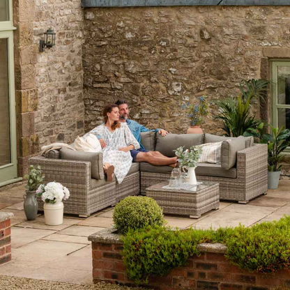 Florida 6 Piece Rattan Garden Corner Sofa Set in Grey