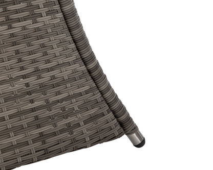 Marseille 6 Rattan Garden Chairs and Rectangular Fire Pit Dining Table in Grey