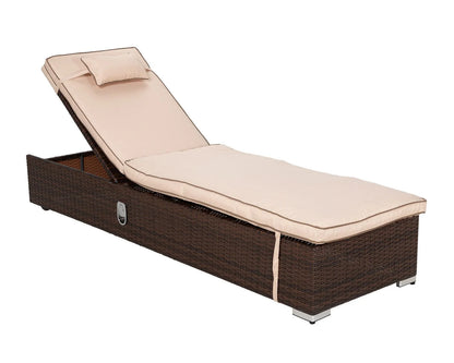 Miami Sunlounger x 2 + Small Square Side Table x 1 in Chocolate Mix