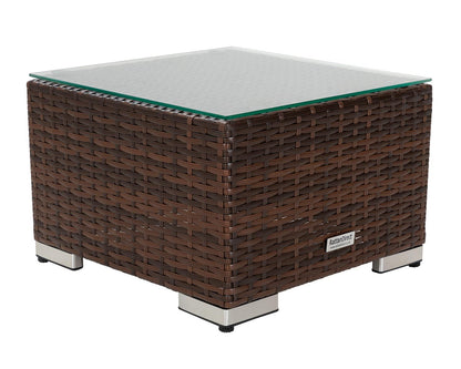 Miami Sunlounger x 2 + Small Square Side Table x 1 in Chocolate Mix
