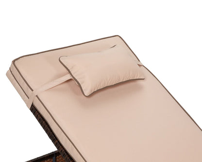 Miami Sunlounger x 2 + Small Square Side Table x 1 in Chocolate Mix
