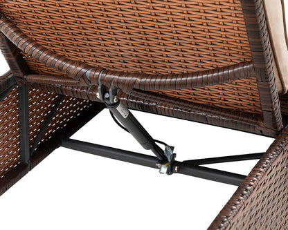 Miami Sunlounger x 2 + Small Square Side Table x 1 in Chocolate Mix