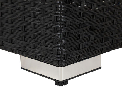 Miami Sunlounger x 2 + Small Square Side Table x 1 in Black and Vanilla