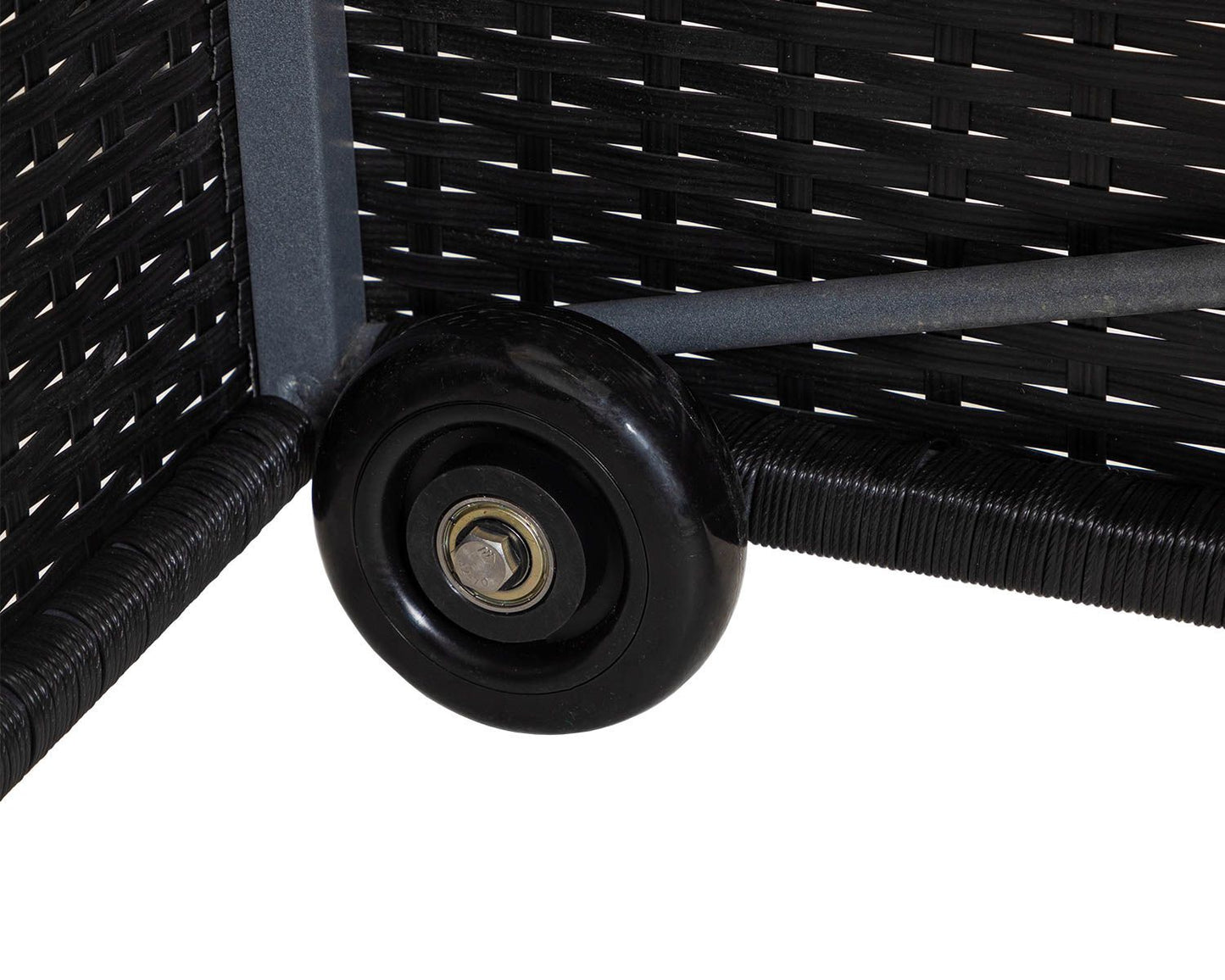 Miami Sunlounger x 2 + Small Square Side Table x 1 in Black and Vanilla