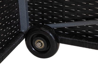 Miami Sunlounger x 2 + Small Square Side Table x 1 in Black and Vanilla