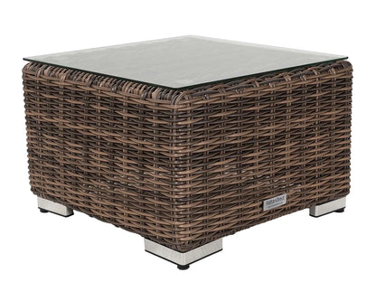 Miami Sunlounger x 2 + Small Square Side Table x 1 in Truffle