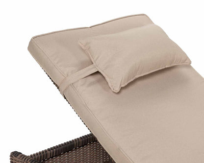 Miami Sunlounger x 2 + Small Square Side Table x 1 in Truffle