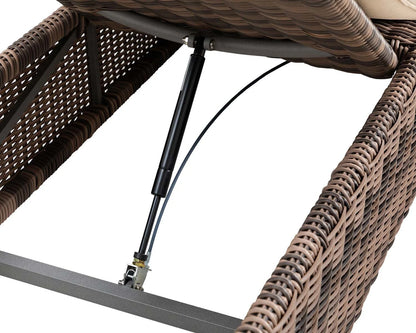Miami Sunlounger x 2 + Small Square Side Table x 1 in Truffle